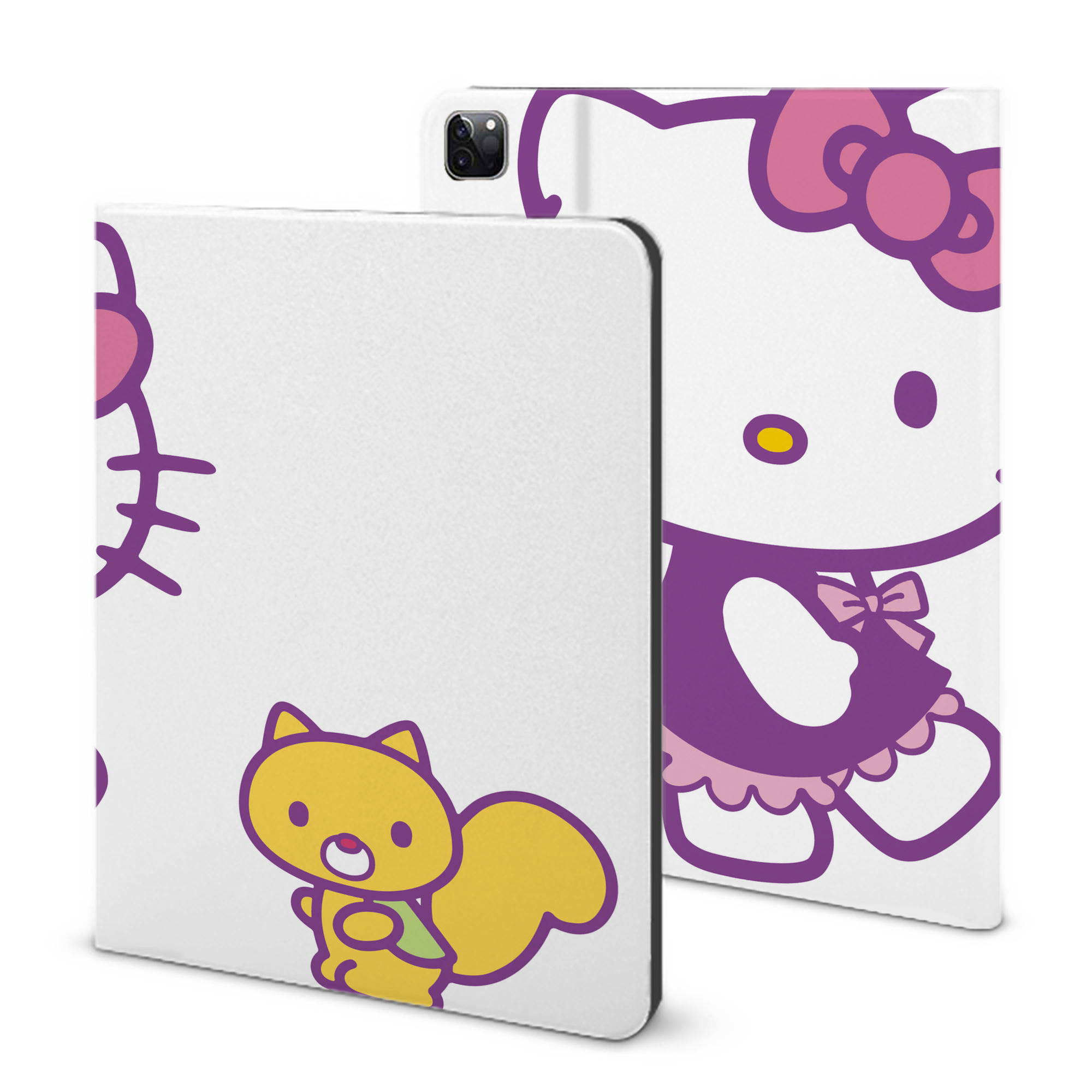 （画像用） Hello Kitty ハローキティ IPad ケース ブック型 PUレザー TPU 耐衝撃 軽量 薄型 ペン収納なし 全面保護 IPad 各モデル対応